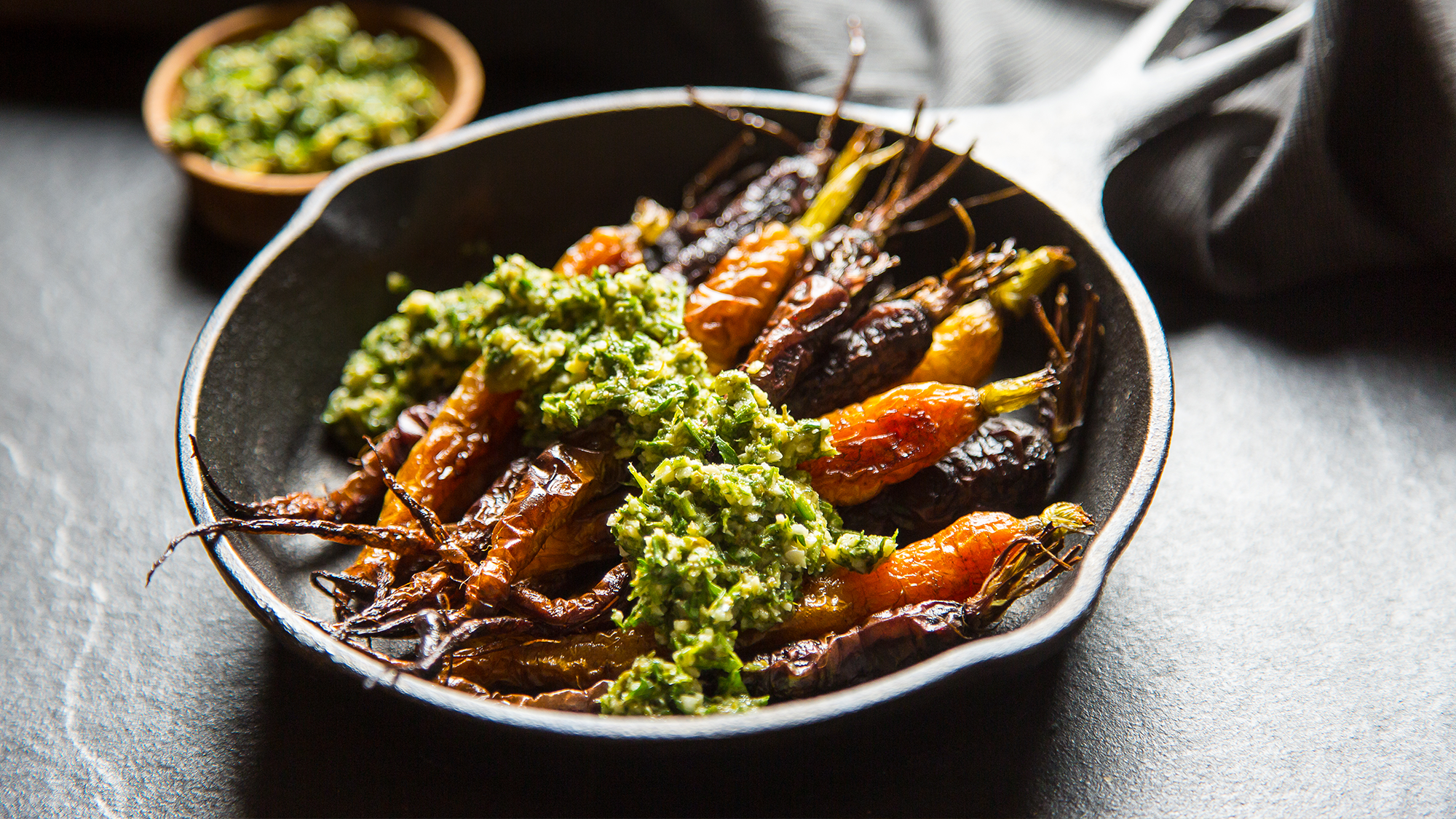 Roasted Carrots with Carrot-top Pesto