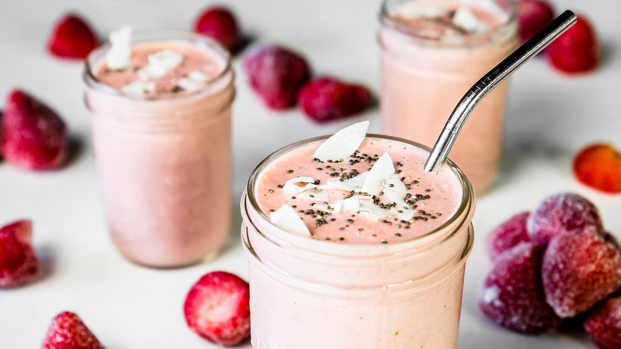 Strawberry and coconut smoothie