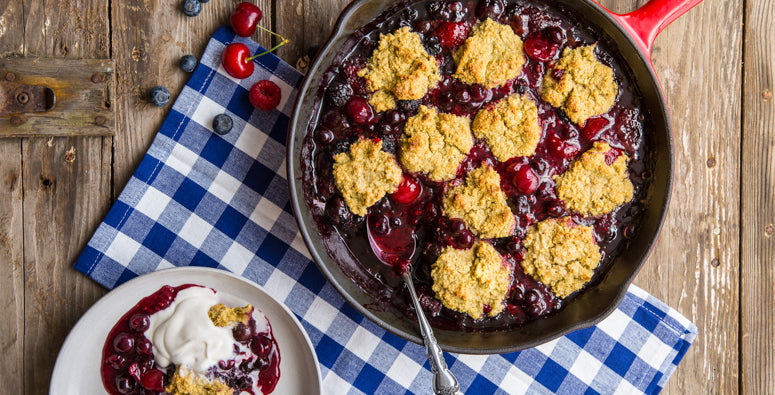 Red White & Blue Berry Cobbler