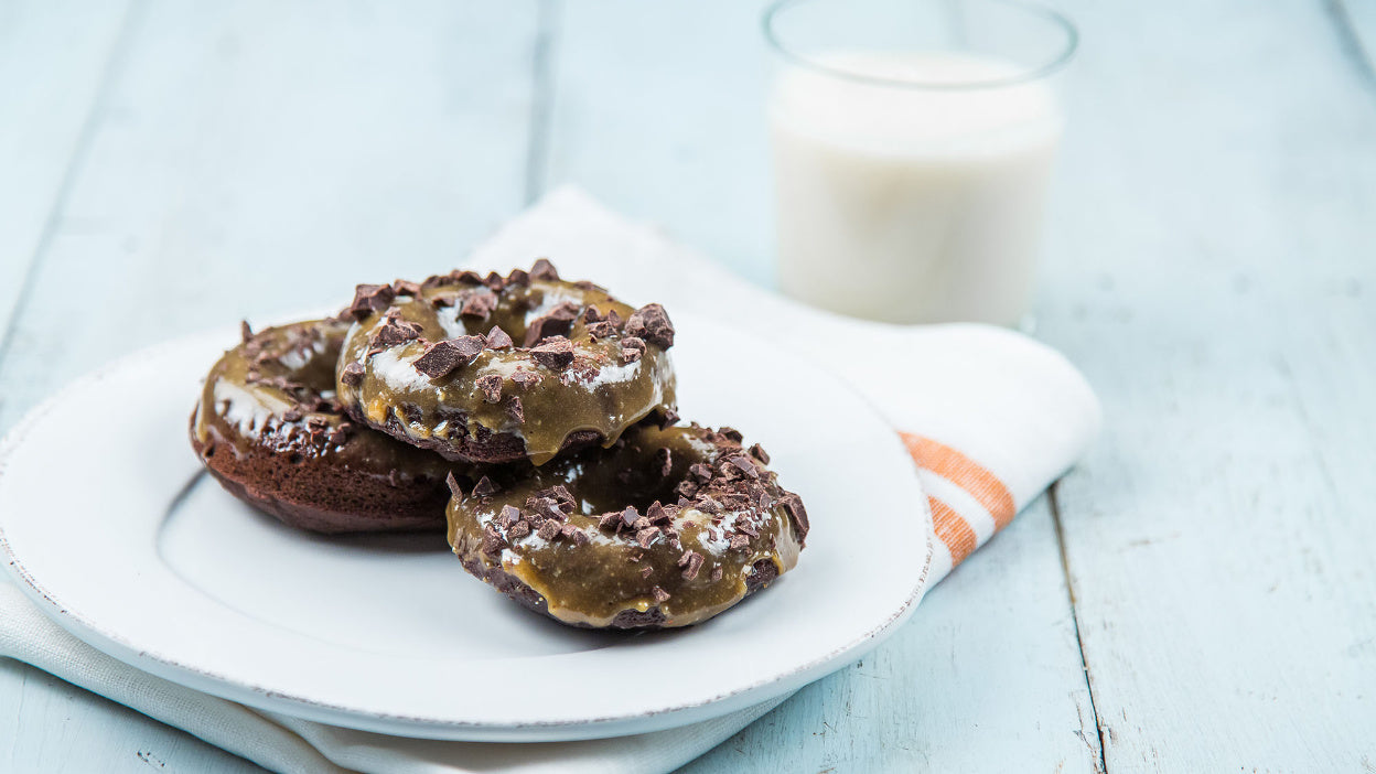 Chocolate Gluten-free Donuts with Peanut Butter Frosting