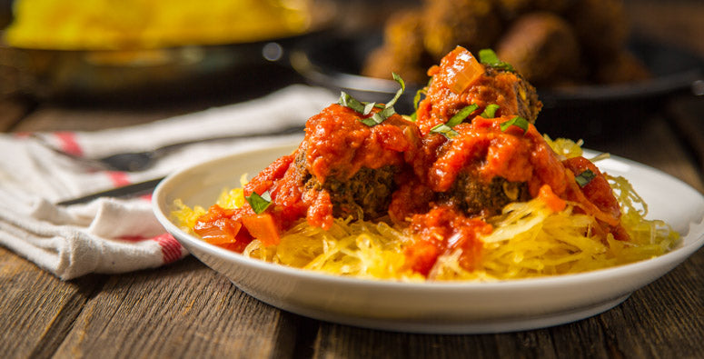 Vegan Spaghetti Squash and Meatballs