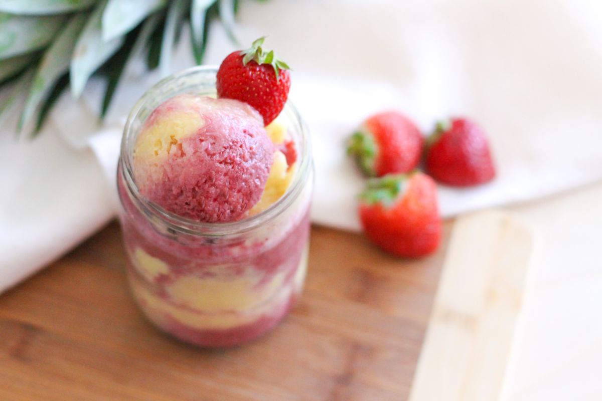 Strawberry Pineapple Coconut Frozen Yogurt