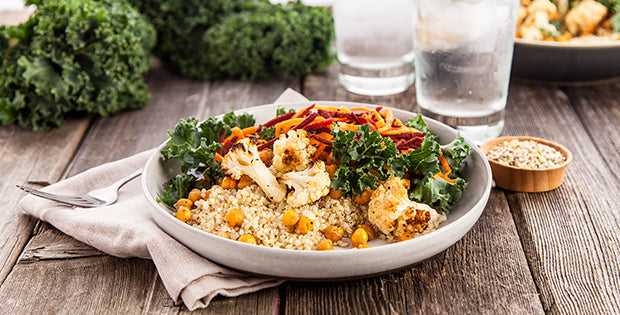 Roasted Cauliflower Chickpea Buddha Bowl