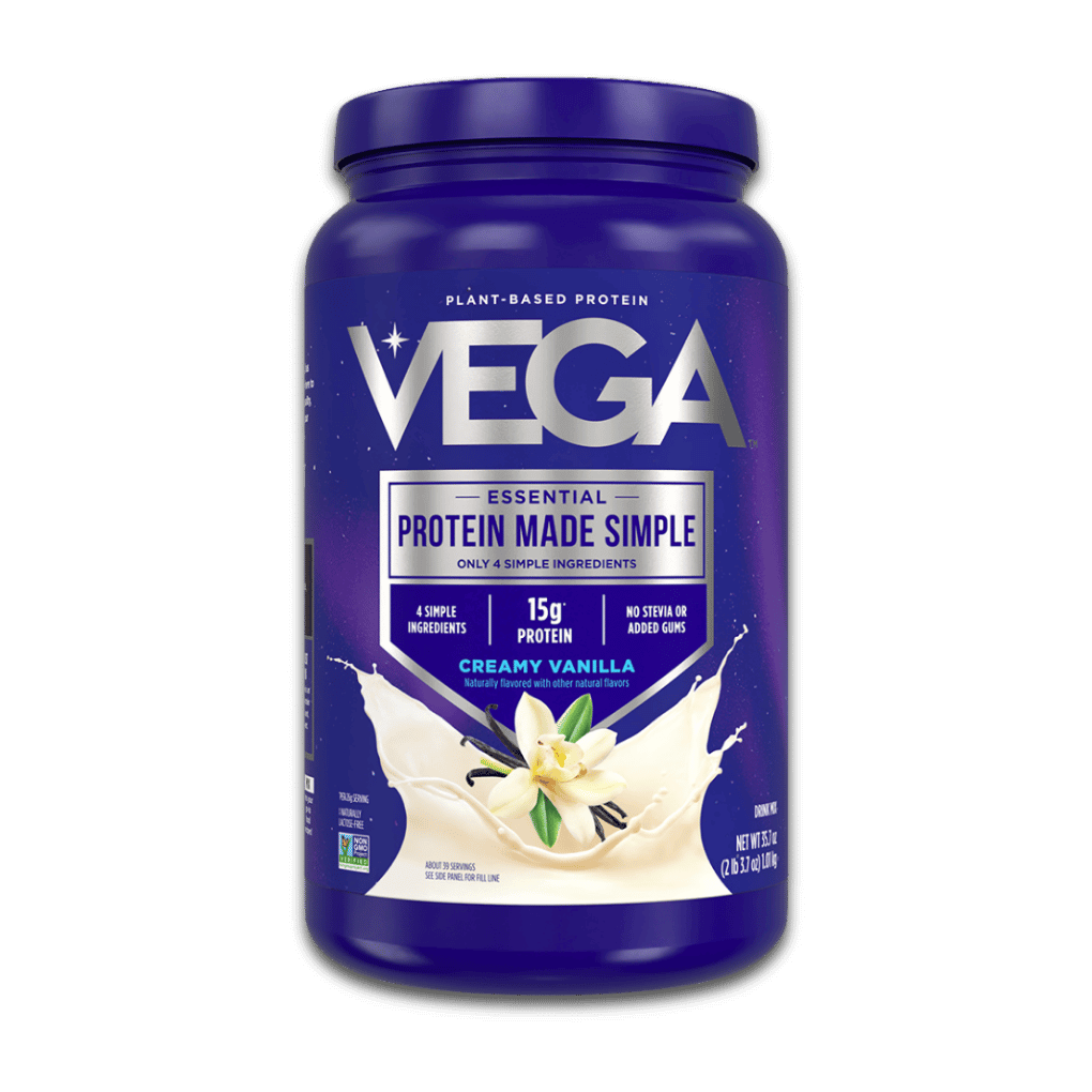 Vega® Protein Made Simple container featuring plant-based protein.