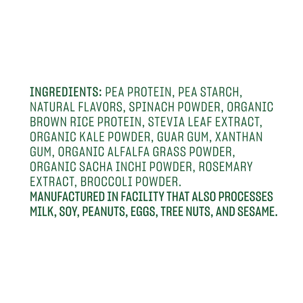 Vega Plant Based Protein powder Protein and Greens Vanilla Ingredients