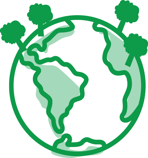 earth logo with trees