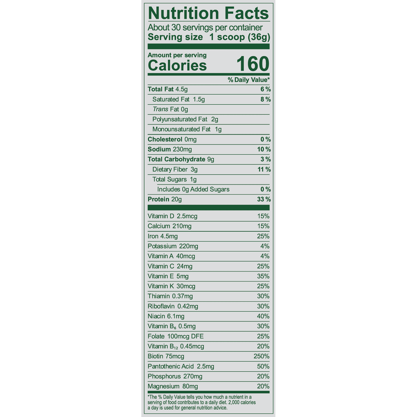 Vega Essential Chocolate Nutrition Facts 
